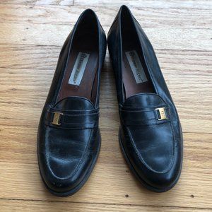 Etienne Aigner Oxford Loafer All Leather Black Shoes Vintage 8.5